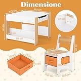 Zoom IMG-2 costway set tavolino bambini con Zoom IMG-2 costway set tavolino bambini con