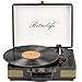 Retrolife Record Player 3 Speed Bluetooth Portable Suitcase Vinyl Player with Built-in Speakers Turntable Enhanced Audio Sound PU Leather Vintage