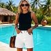 AKTCVVJ Jean Shorts for Women Trendy Drawstring Waist Denim Shorts Fashion Loose Fit Short Pants Casual Lightweight Shorts