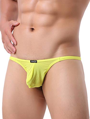 Ikingsky Men's Pouch G-String Underwear Big Package Y-Back Panties Breathable Bulge Thong (Large, 6 Pack) #TOP5