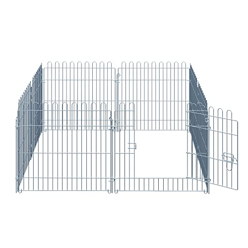 PawHut Freilaufgehege Welpenauslauf Welpenzaun Laufstall Welpengitter für Tiere 8-teilig B63 x H60 cm