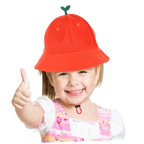 FRCOLOR Boys and Girls Cute Boy Girl Beach Bucket Hat Red Brim Cap Stylish Fisherman Hat for Outdoor Fun for Beach and Playground Activities4