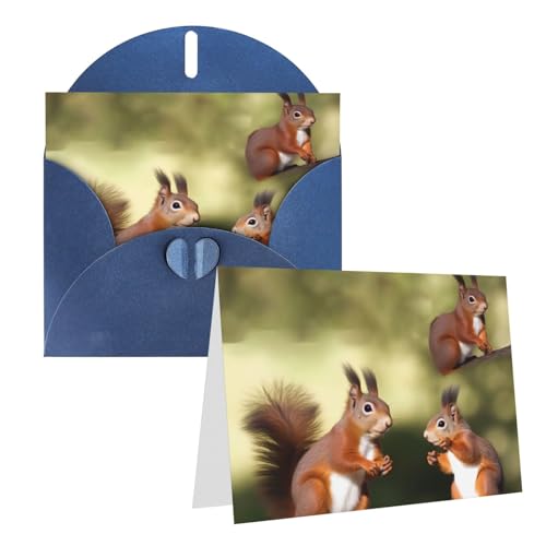 Cartes vierges Thinking of You avec enveloppes et motif écureuil mignon pour correspondance