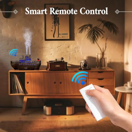 Image of Docoss Titanic Ship Aroma Diffuser for Home Electric with Remote | Essential Oil Diffuser for Home & Bedroom,Ultrasonic Humidifier with 7 LED Warm Lights & Quiet Operation,Electric Diffuser for Room
