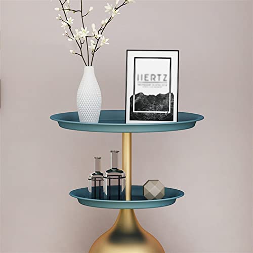 Table d'appoint ronde double couche en fer forgé pour canapé d'angle