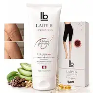 LADY B Firming Anti-Cellulite Body Lotion with Caffeine & Shea Butter – 6.8 Fl Oz Swiss Body Cream + Italian FIR Smartwear 2-in-1 Set, Invisible Shaping for Smooth Tight Skin, Clinically Tested （S/M）