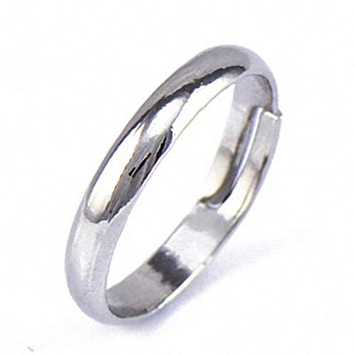 Aioink Silver Stainless Steel Ring High Polish Plain Dome Tarnish Resistant Comfort Fit Wedding Band 3mm Ring Adjustable