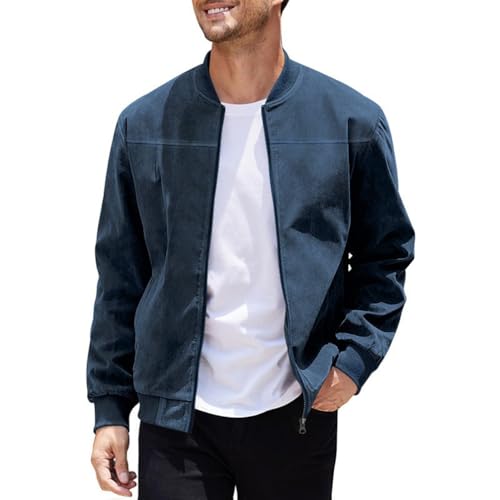 Veste décontractée en daim homme JHDESSLY légère pour la mi-saison