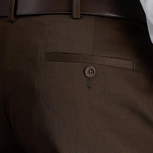 image for Haggar mens Premium No Iron Khaki Classic Fit Expandable Waist Flat Fr