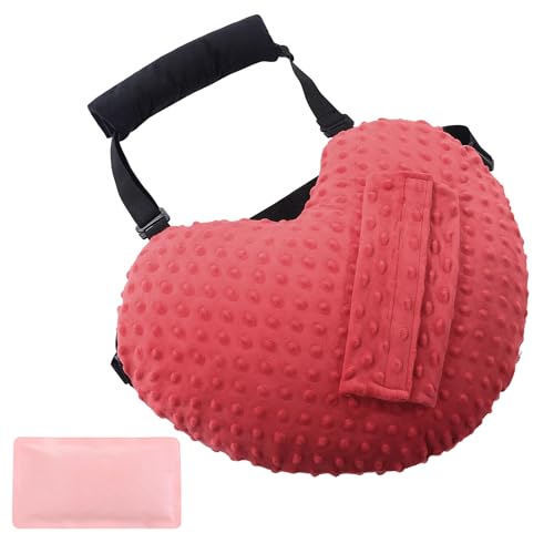 BALAPET Adjustable Heart Surgery Pillow for Heart Surgery Recovery, Gifts for Chest Surgery Recovery, Soft Plush Seat Belt Pillow Post Surgery with Pocket, Seat Belt Pillows for Post-Surgery(Red)