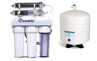 6 Stage Dual Use (Drinking & 0 PPM Aquarium Reef/Deionization) Reverse Osmosis Water System (RO/DI) + Tank | 50 GPD RODI