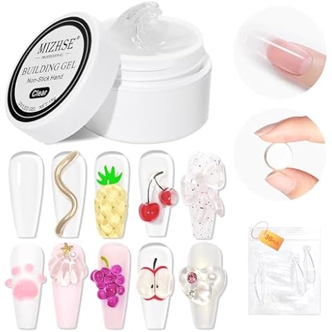 MIZHSE Clear Non-Stick Gel Nail Extension Cover