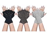 3-4 Pairs Fingerless Gloves Arm Warmers for Women Knit Hand Crochet Winter Warm Mittens