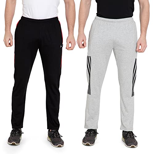 Image of Zeffit Solid Cotton Track Pants /Lower Sport Wear for Men & Boys | Stylish Regular Fit Track Pants for Gym /Running /Workout /Jogging /Sports (Pack of 2)