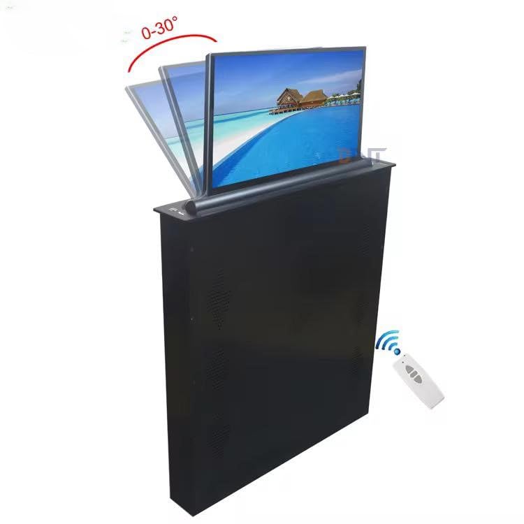 Image of Audiovan Slim Ultra Light Retractable Motorized with Touch Screen LCD Monitor Lift (Slim Monitor Lift, Black, 21.5 Inch)