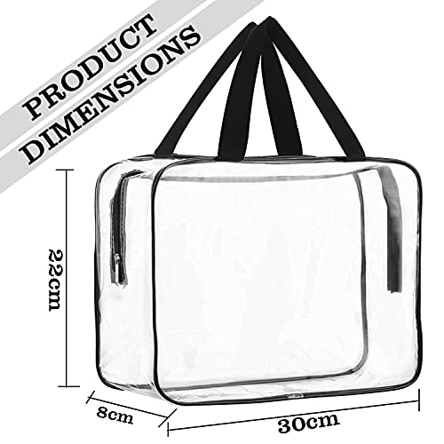 TULMAN 2 Pack PVC Transparent Travel Toiletry Bag – Cosmetic Makeup Organizer, Handbag & Kids Toy Storage, Durable Storage Pouch for Travel Essentials & Cosmetics – 30x22x8 CM
