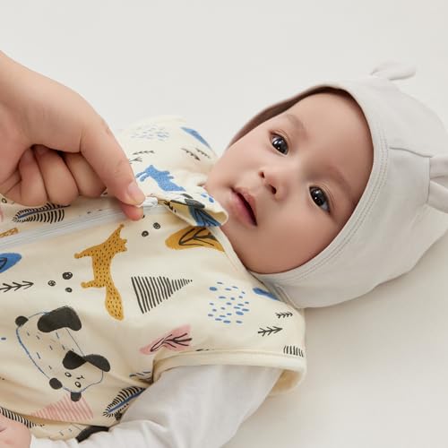 Image of Duomiaomiao 2.5 TOG Baby Sleep Sack 100% Cotton Winter Baby Wearable Blanket, Warm Quilted Comfy Toddler Sleeping Bag