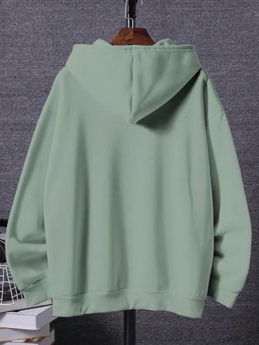 Image of SXV STYLE Hooded Pullover Solid Plain Unisex Cotton Oversized Baggy Sweatshirt Hoodie