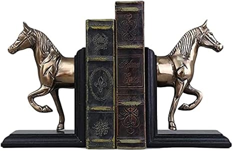Amazon Co Jp ブックエンド 本立て 本棚 おしゃれ 動物の小冊子クリエイティブホースヘッド彫刻書の本は棚の装飾的な小冊子のための終わり Color Brown Size 21 28 10cm 文房具 オフィス用品