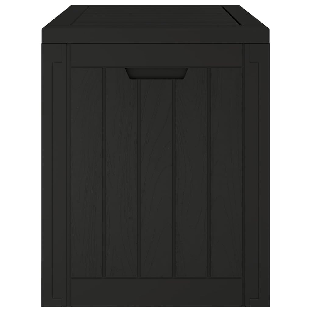 Skrzynka ogrodowa, czarna, 118 l, z polipropylenu, 55,5 x 43 x 53 cm, odporna na promieniowanie UV, warunki atmosferyczne i zamykana, do ogrodu, na taras i balkon