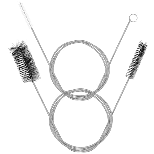 OKUMEYR Cepillo de Limpieza para Desagües 2 Piezas Cepillo Flexible de 155 CM con Cerdas de Nailon Suaves Tubo Transparente y Negro para Desatascador de Desagüe Herramienta para