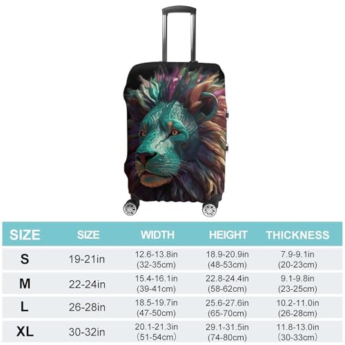Abstract 3D Art Lion Luggage Cover Travel Suitcase Covers for Luggage Elastic Carry on Luggage Covers for Suitcase Tsa Approved Washable Luggage Sleeve Protector Fits 18-32 Inch L2