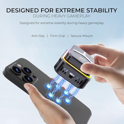 Image of Digitek (DCF 001) Magnetic Smartphone Cooler Fan with Built-In Battery, RGB Light Effects, Type-C Charging, for Mobile Gaming