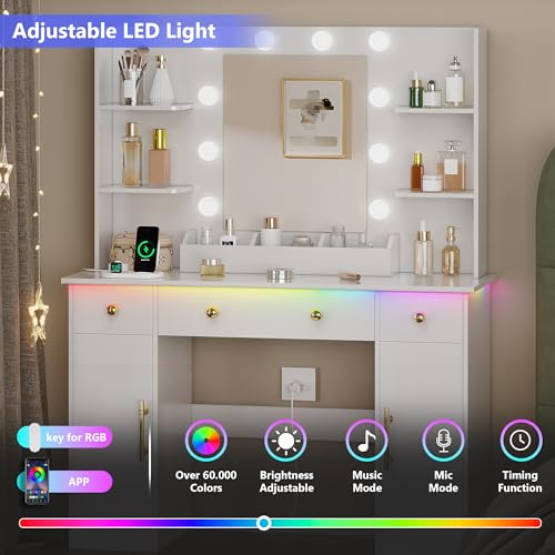 Luxury Makeup Vanity Desk with Lights