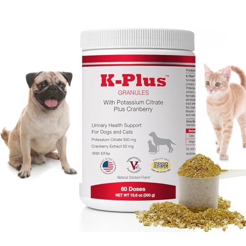 Image of K-Plus Potassium Citrate + Cranberry Granules for Dogs & Cats - Vet-Approved UTI & Bladder Health Support - Helps Maintain Urinary Balance & Kidney Function - Easy-to-Use Granules - 60 Doses