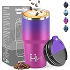 HoneyHolly Termos Caffè 600 ML, Tazza termica Riutilizzabili Prova di Perdite, Bicchiere Termico, Acciaio Inox 304, Travel Mug per Caffè Caldo e Freddo, Latte e Tè