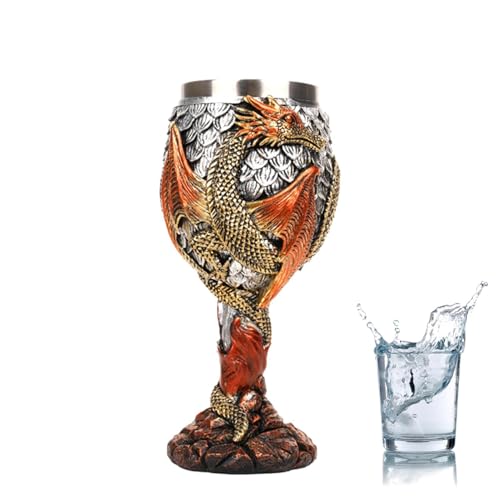 Copa medieval de acero inoxidable - Copas medievales, copas de vino dragón | Copas medievales de acero inoxidable, copas con dragones, copas seguras y creativas para la decoración diaria