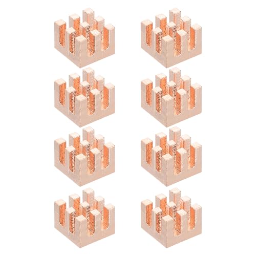 Image of PATIKIL Copper Heatsink 8x8x6mm, 8 Pcs Heat Sink Cooler Radiator for Raspberry Pi Chip CPU Power Transistor FET IC Power Amplifier