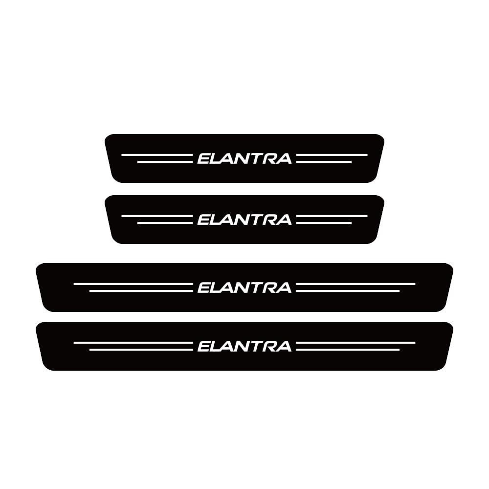 Sdyayfge Normal 4Pcs Kick Plates Car Door Sill Protector,For Hyundai Elantra