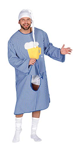 Andrea Moden 418-58/60 - Nachthemd Bavaria, mit Bierseidel Motiv und Hosentürl, Größe 58/60, Junggesellenabschied, Schlafwandler, Motto Party, Karneval