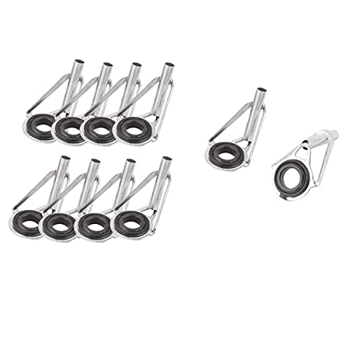 Heyous FRTFCGR-10 10Pcs Fishing Rod Tip Repair Kit Fishing Rod Guides Top Tips Diy Eye Rings Stainless Steel Frames Ceramics Guide Ring thumb #3