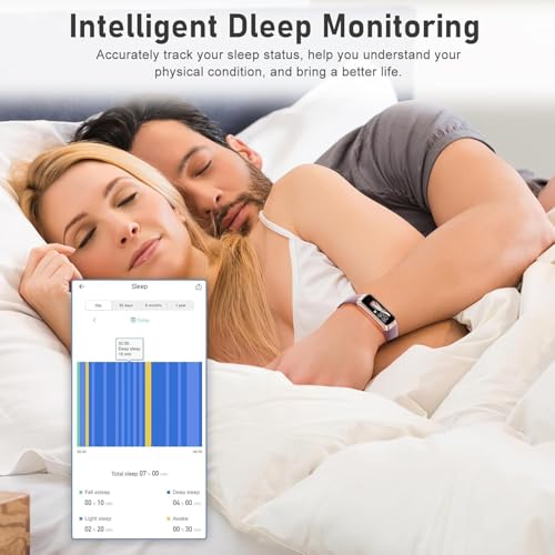Image of Fitness Tracker with Step Counter /Calories /Stopwatch, Activity Tracker, Health Tracker with Heart Rate Monitor, Sleep Tracker,1.10''AMOLED Touch Color Screen, Pedometer Watch for Women Men