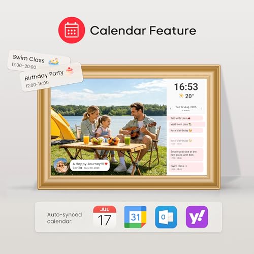 Image of Frameo 10.1 inch WiFi Digital Picture Frame with 32GB Memory, 1280 x 800 IPS HD Touch Screen Electronic Photo Frame, Auto-Rotate, Slideshow, Wall Mountable, Share Photos /Video Remotely Anywhere