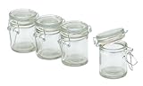 Darice DT918206 David Tutera 4-Piece Glass Jar with Flip Lid and Metal Closure