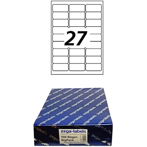 13.500 Etiketten 63,5 x 29,6 mm selbstklebend Cover