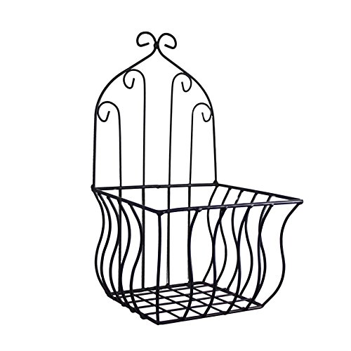 Large Black Metal Wall Planter or Pot Holder For The Garden
