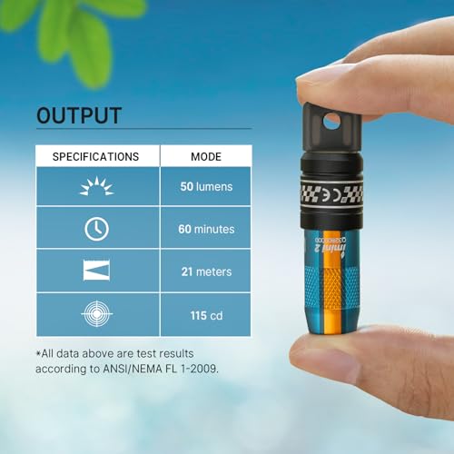 Image of OLIGHT IMINI 2 EDC Rechargeable Keychain Flashlight, 50 Lumens Mini LED Keyring Lights with Built-in Battery Ideal for Everyday Carry and Emergencies (Sapphire)