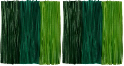 Image of Caydo 300 Pieces Green Pipe Cleaners for Flower Making, Thick Fluffy Chenille Stems Bulk Kids Creative Arts & Crafts Projects (Pack of 2)