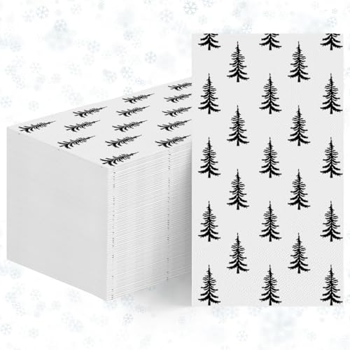 Servilletas de papel absorbentes que no se rompen toallas de mano negras para Navidad