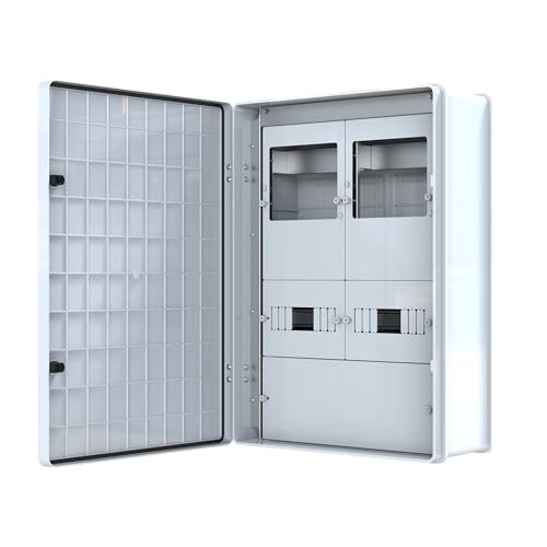 Sayaç Panosu 18 Sigortalı 25A-160A Kompakt Şalter 2 Trifaze Sayaçlı Sıva Üstü Sayaç Panosu IP65 50 x 70 x 22.5 cm Poli 041