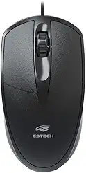 C3Tech Mouse USB Preto MS-31BK Ambidestro 1000DPI Compatível MacOS, Linux, Chrome OS, Windows, PC e Mac