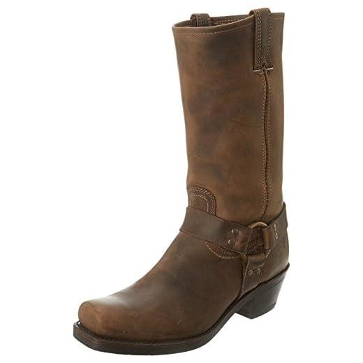 Frye Harness 12R Boots for Women Crafted with Italian Leather with Goodyear Welt Construction, Durable Rubber Outsole, and Nickel & Brass Hardware – 11 ½” Shaft Height, Tan - 11M