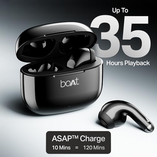 boAt Airdopes 101v2 Black Wireless Earbuds Pitch Black - Image 6