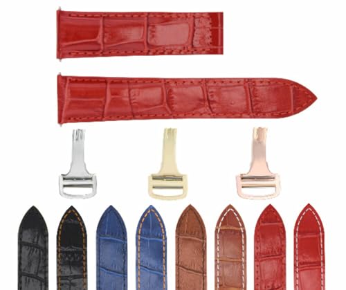 Ewatchparts 20mm Replacement Leather Watch Band Strap Compatible With Cartier Tank Francaise With Buckle