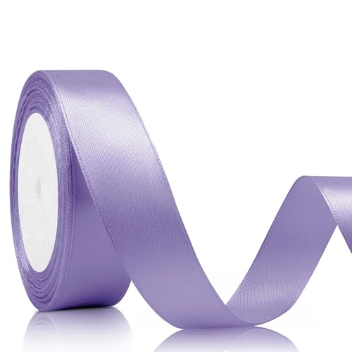 Nastro per regali in raso da 22 m, nastro decorativo da 20 mm di larghezza, nastro per fiocchi in color lavanda chiaro per matrimonio, lavori manuali e confezione regalo, decorazione per matrimonio