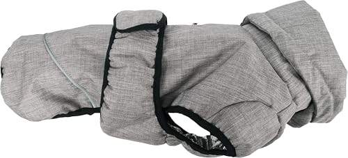 Flamingo Hundemantel Winter – Iglu Grau – 55cm – warm & modisch – Polyester – wasserabweisend – isothermische Innenschicht – reflektierend – Brust- & Bauchabdeckung – Geschirröffnung